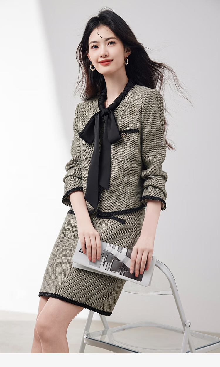 Xinfeiyu Women's New Autumn And Winter Coat, Stylish Skirt Suit Set with Elegant High-End Feel, Popular Trend for Fall/Winter 2025 2