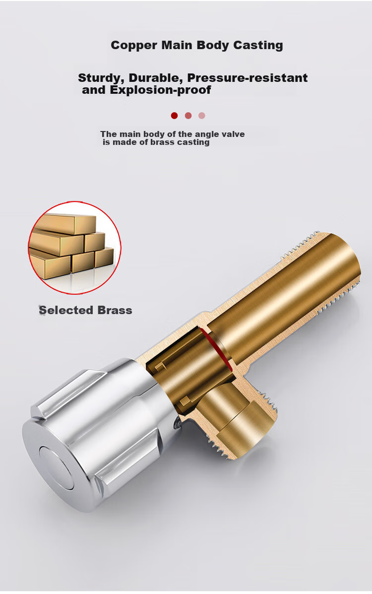 Larsd Extended Angle Valve, Copper Body Thickened Hot And Cold Water Quick-Open Triangular Valve, 1/2 Inch Elbow Valve, Stop Valve LD10207 10