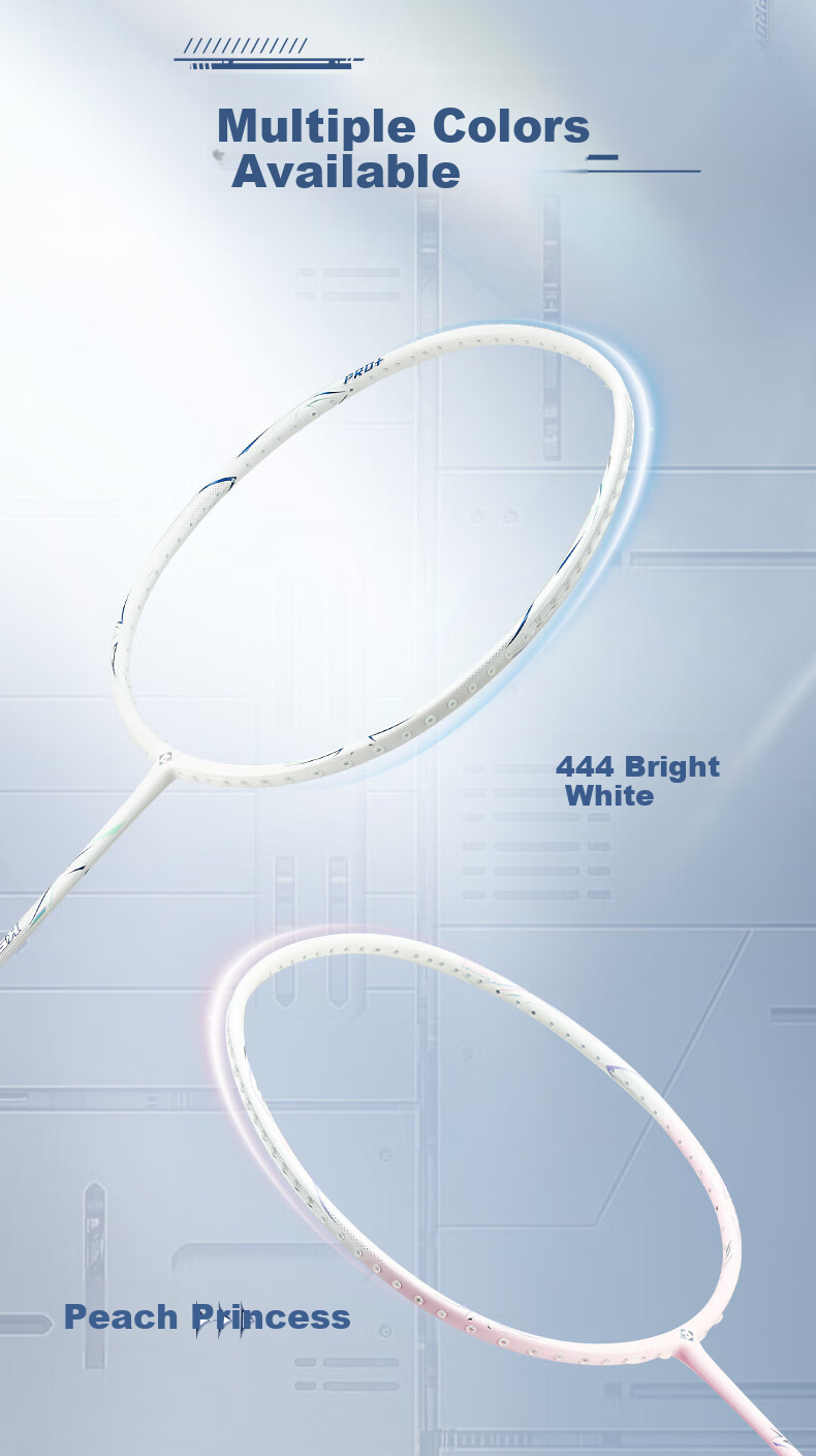 KUMPOO Badminton Racket K520pro Upgraded Version, Xunfeng Full Carbon Ultra-Light Balanced Racket K520pro+, Bright White 4U with Pink String 8
