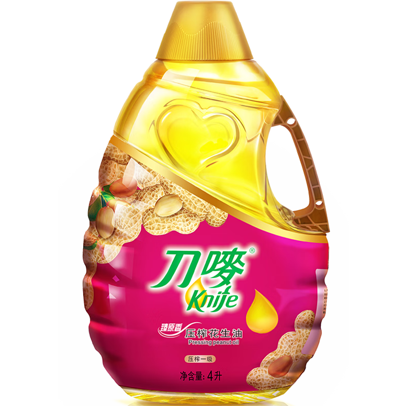刀唛（Knife）【保真花生油】4L 臻原香物理压榨一级精炼食用油 香港品牌