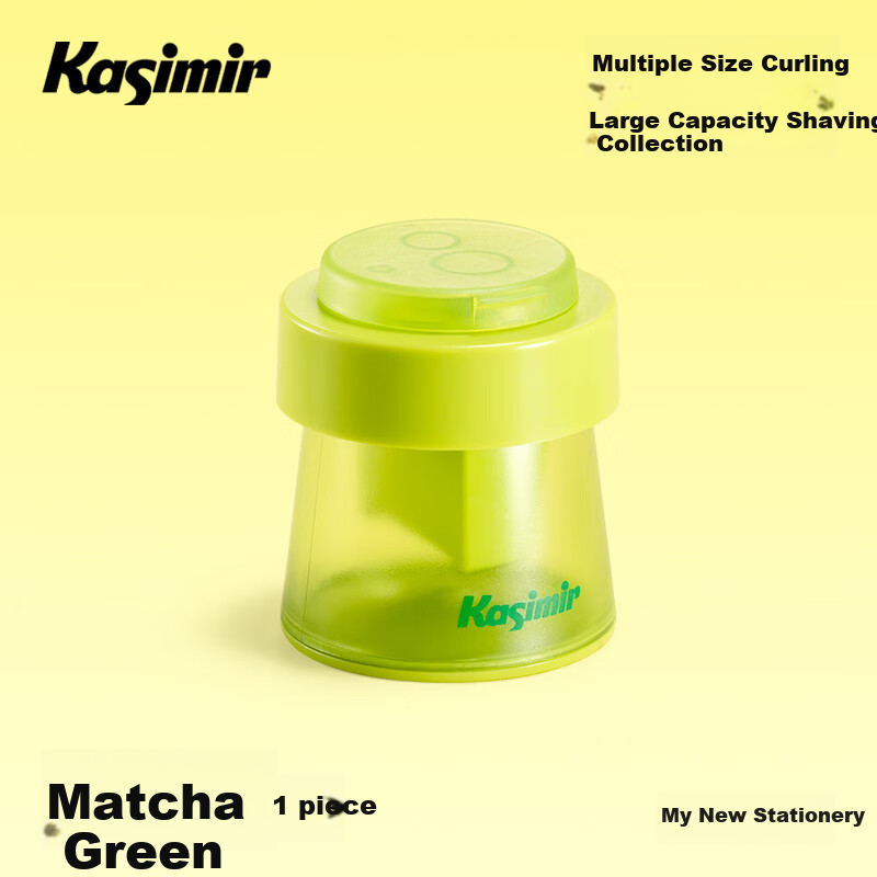 Kasimir Three-Hole Pencil Sharpener - Matcha Green, Universal Student Pencil Sharpener with Large Opening, Manual Lead Insertion, Durable And Long-Lasting