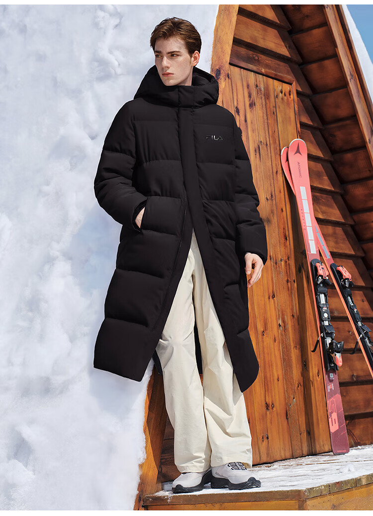 FILAFILA Official RGB Long Down Jacket 2025 Winter Couples Hooded Cold-Resistant Warm Coat 14