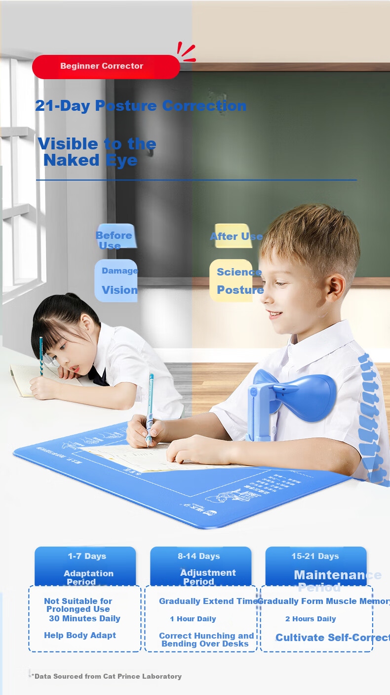 Maotaizi Posture Corrector Desktop Model for Primary School Students, Prevents Hunchback And Myopia, Writing Posture Correction Tool, Ergonomic Support Stand, Stationery Birthday Gift 14