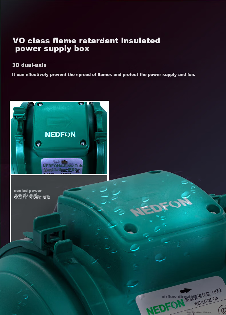 Nedfon DJT10-23 Diagonal Flow Duct Fan, 4-Inch Kitchen Exhaust Fan, Bathroom Ventilation Fan, Powerful Extractor Fa 17