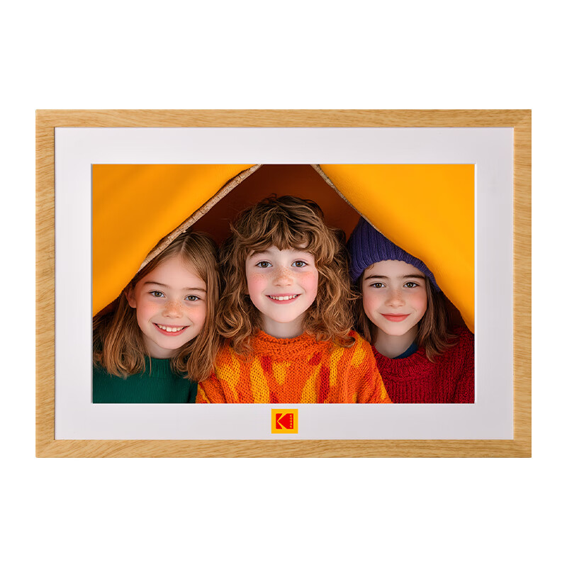 KODAK Digital Photo Frame, 10.1-Inch HD Electronic Album, Wedding Gift, Photo And Video Player, Rechargeable Dual-Use, Mid-Autumn Festival Gift, Wood Grain Color