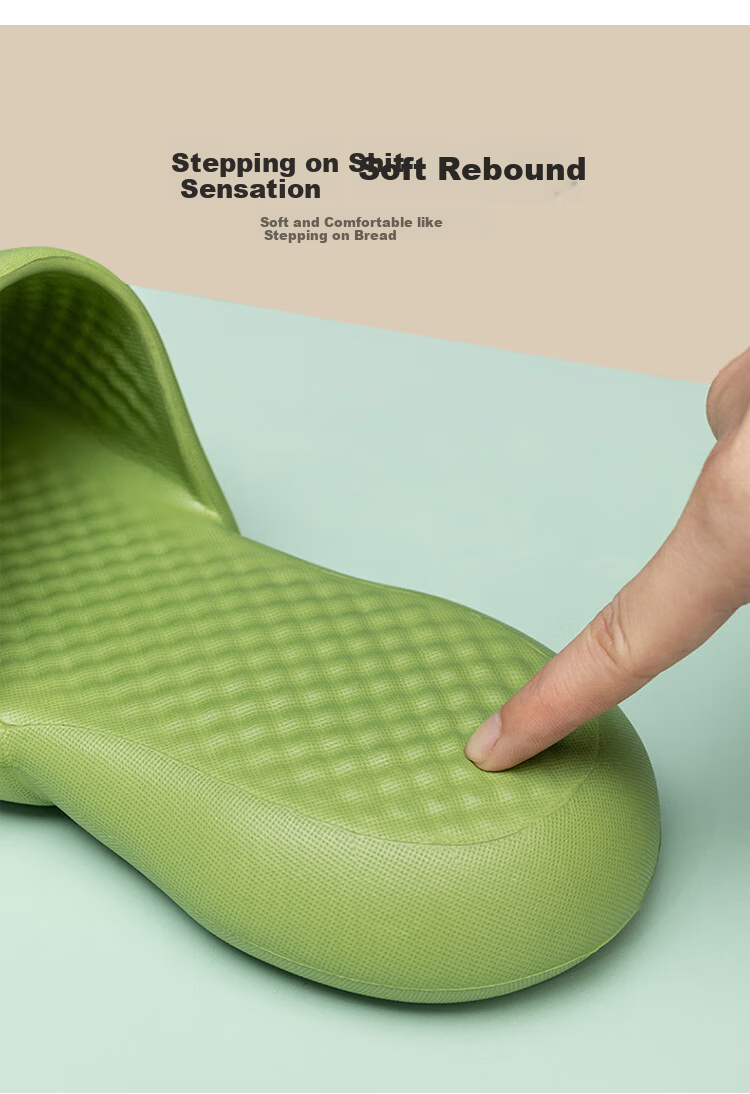GUOLUOFEI Slippers, Comfortable for Stepping on Poop, Summer Indoor Use, Bathroom Soft Sole, Large Size Unisex Sandals, Green, Size 37-38 6