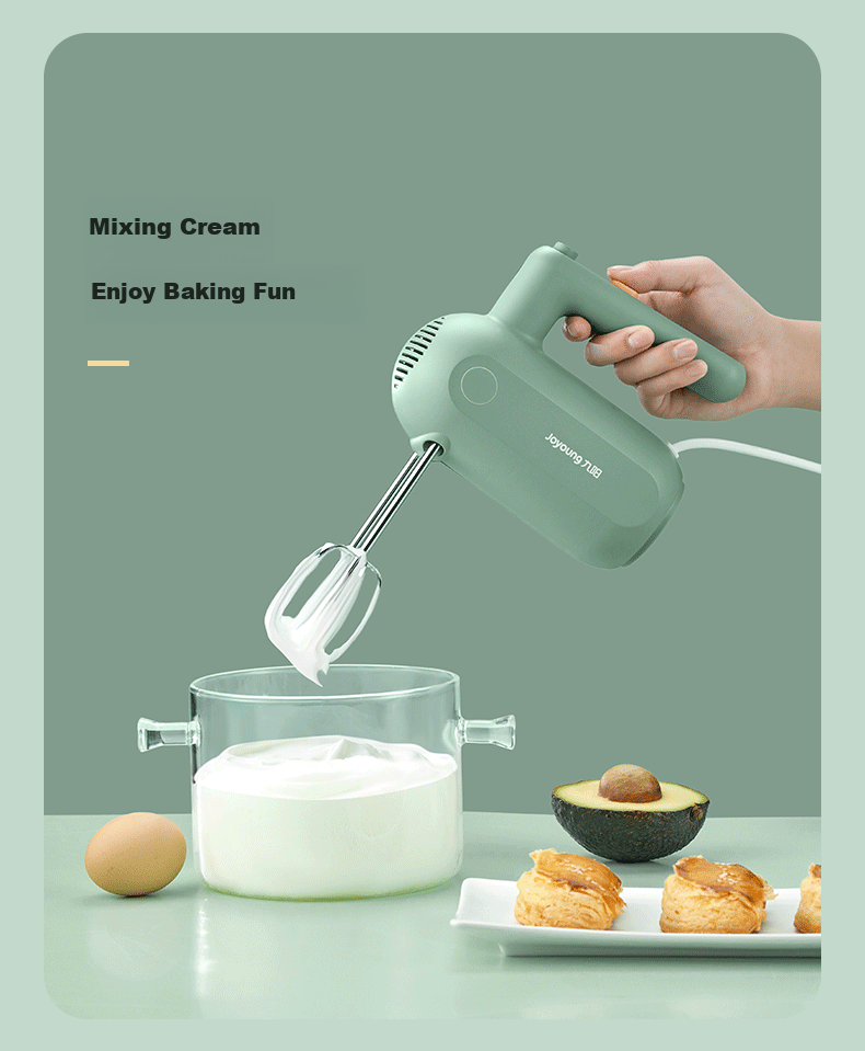 Joyoung Handheld Electric Egg Beater, Food Processor, Whisk, Multifunctional Home Mixer, Mini Cream Whipper for Baking S-LD150 10
