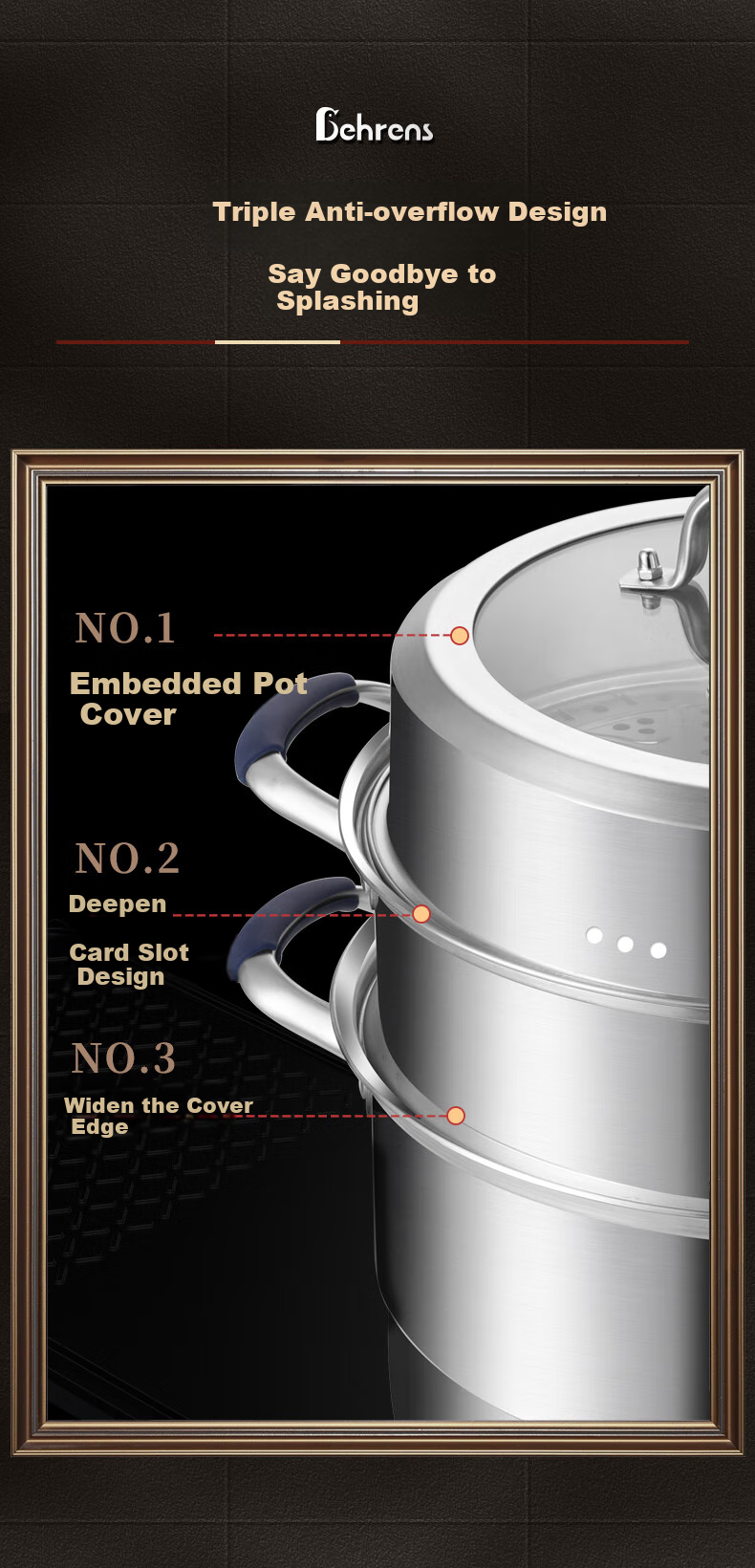Beilunsi 304 Stainless Steel Steamer Pot for Gas Stove And Induction Cooker, Suitable for Steaming Buns, Mantou, And Dumplings, Dual-Purpose Steaming And Cooking, Thickened Three-Layer Design for Home Use 3