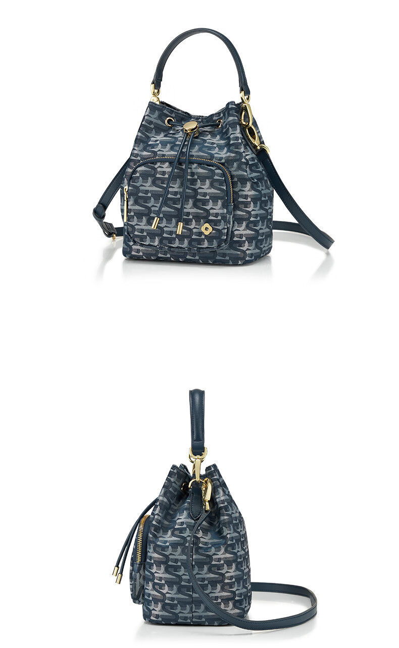 Samsonite Fashion Trend Drawstring Bucket Bag Shoulder Crossbody Bag Blue Print NO3 New Year Valentine's Day Gift for Girlfriend 2