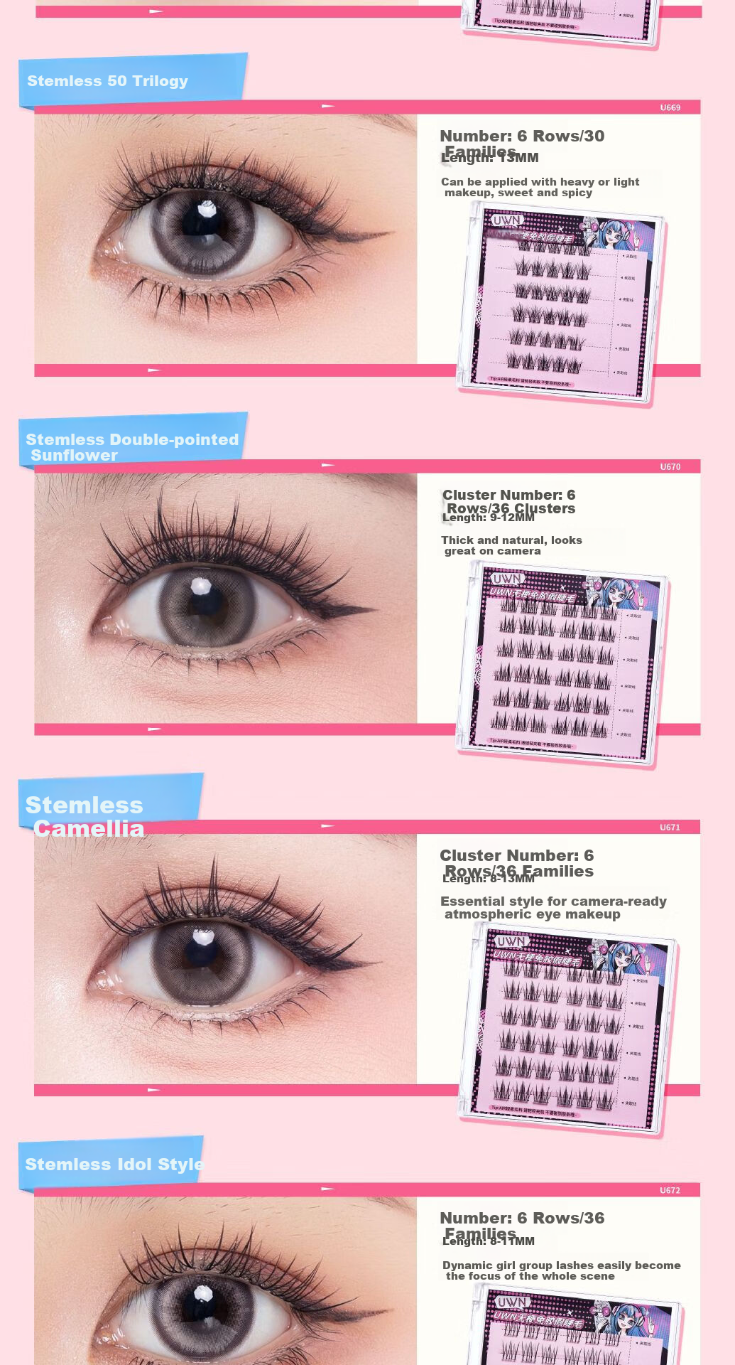 BQI Temperature-Sensitive Self-Adhesive False Eyelashes, Reusable, No Glue Needed, No Makeup Removal Required, Lazy Person's Essential, Bare Face Lash Gift for 618 4