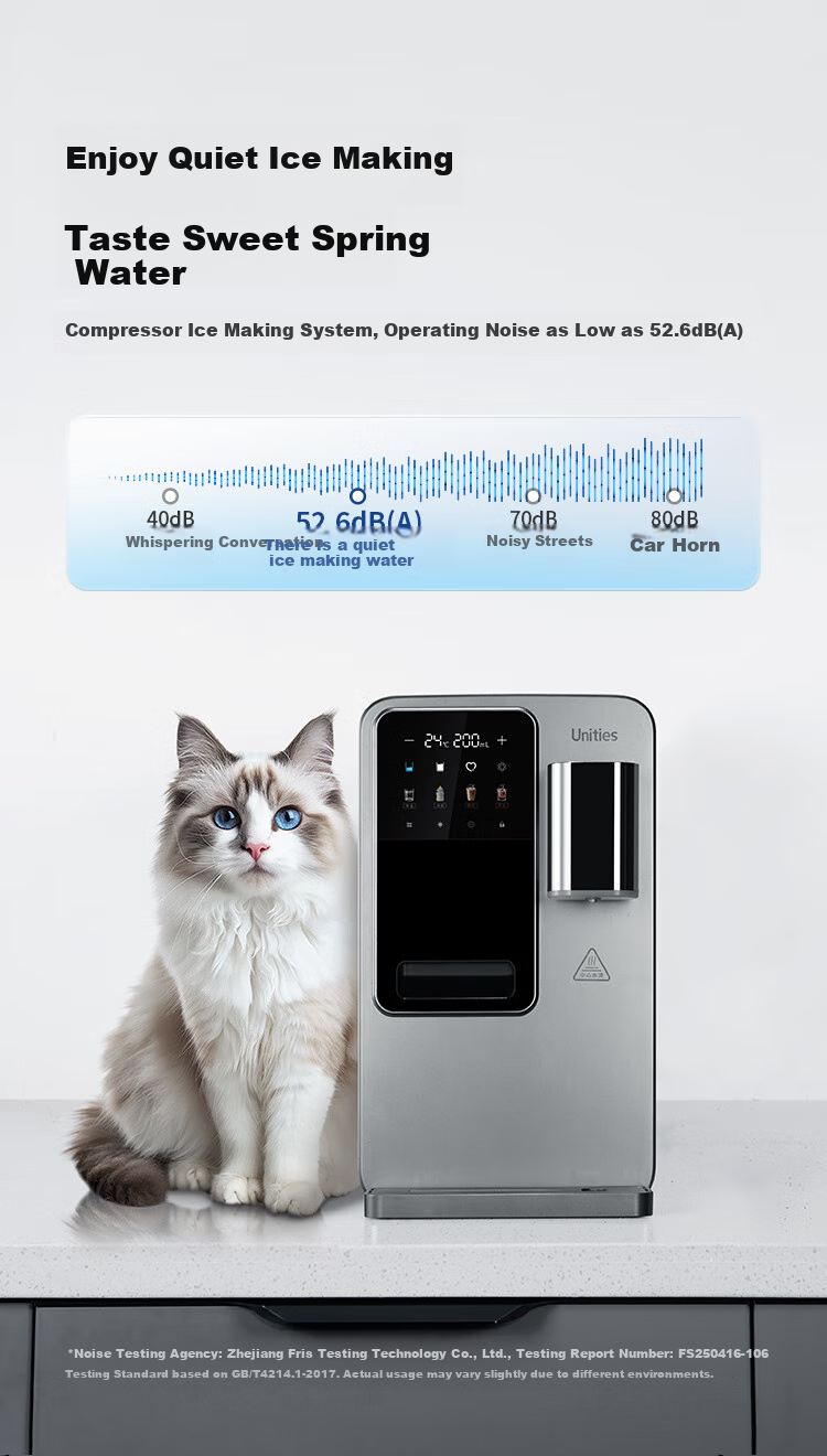 Unities Uwater M5 Ice Cube Countertop Water Dispenser, Instant Heating Home Use Bottle Warmer, Material Direct Drinking Machine, Ice Maker, Pipeline Machine, Water Dispenser, Deep Space Gray 26