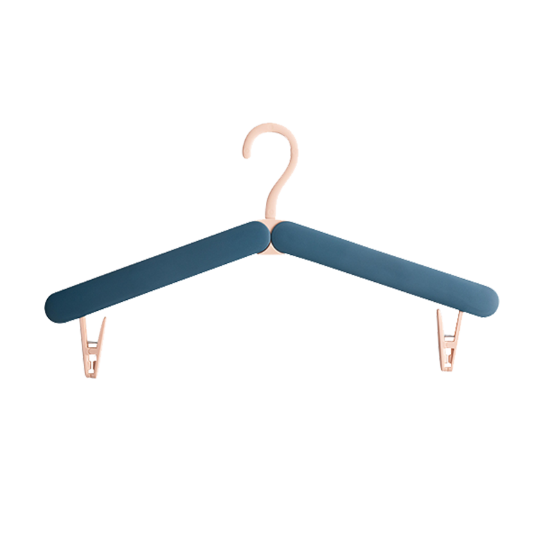 Etravel Folding Clothes Hangers, Portable Travel Hangers for Business Trips And Hotels, Extendable Multifunctional Hangers, Blue, Pack of 2