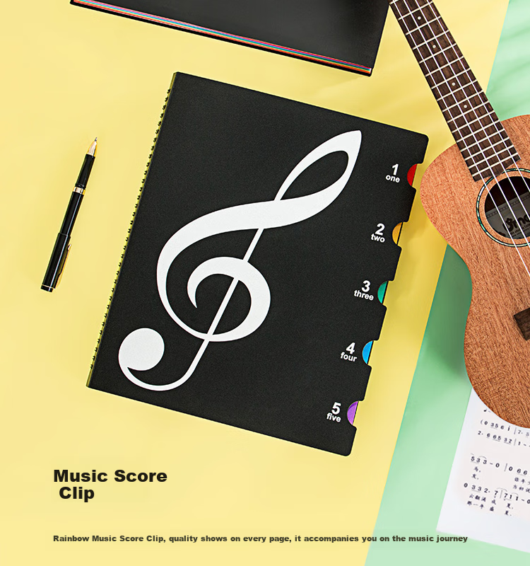 TIANSE Morandi Music Folder A4/40 Pages, Writable Document Folder, Sheet Music Folder, Piano File Folder, Guitar And Guzheng Sheet Music Folder, Non-Reflective, TS-1650, Mint Gree 1