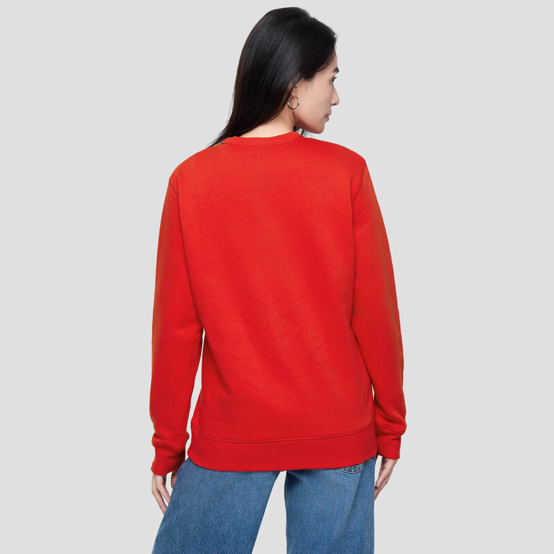 GAP Men's And Women's Autumn Collection, Letter Logo Fleece Round Neck Sweatshirt, Loose-Fitting Top, American Version 852079