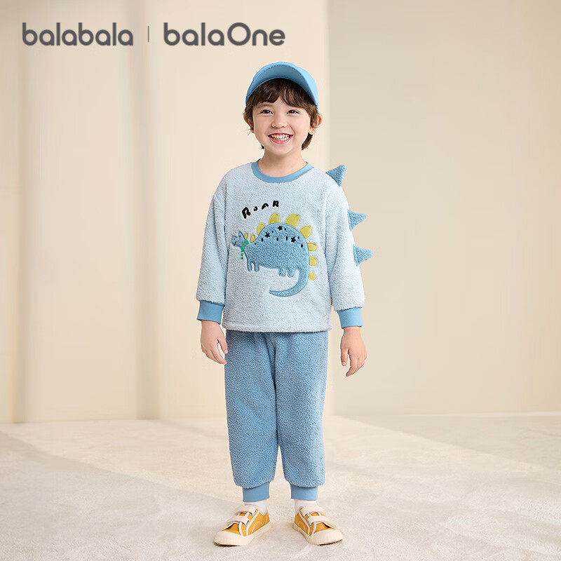 Balabala BalaOne Baby Pajama Set 2025 Winter Half-Fleece Boys and Girls Homewear Warm 208425171207