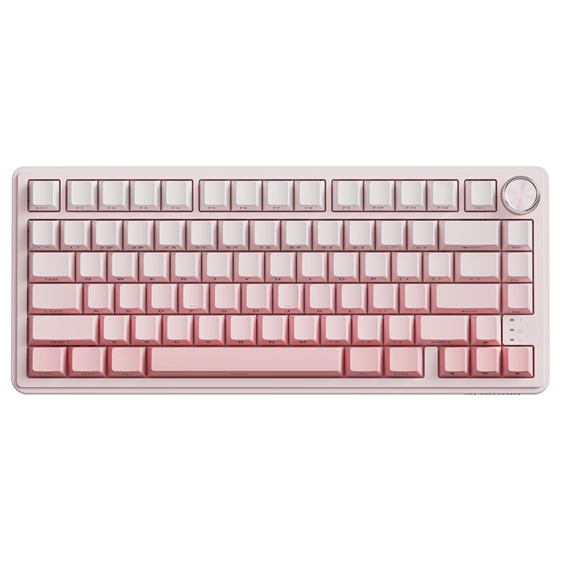 AUSDOM H75 Custom Mechanical Keyboard Gasket Structure Tri-Mode 2.4G/Wired/Bluetooth Hot-Swappable Full-Key 87-Key Wireless Gaming Office Keyboard - Gradient Pink