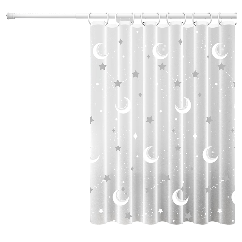 Lian Xiang Ke Premium Waterproof and Mildew-Resistant Shower Curtain, Bathroom Partition Curtain, Starry Galaxy Design, 180x200cm