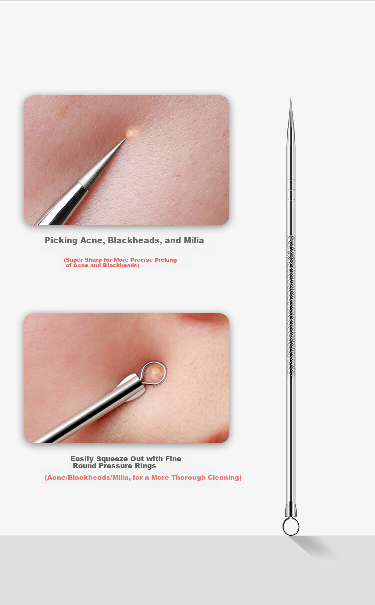 Miaoqian German Swiss No. 5 Cell Tweezers, Blackhead Extractor, Acne Removal Tool, Beauty Tweezers for Milia 4
