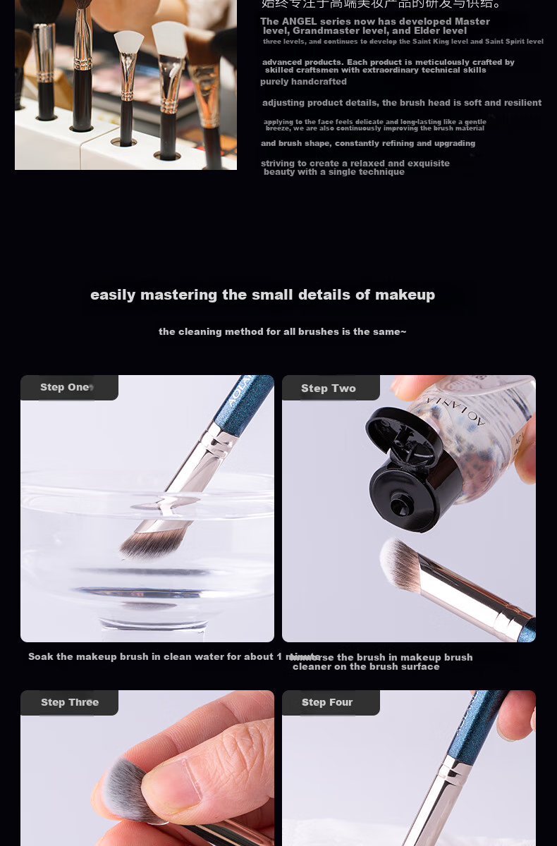 AOLANLA Premium Zhuque Makeup Brush Set with 9 Animal Hair Brushes for Loose Powder, Blush, Eyeshadow - Birthday Gift for Girlfriend 8
