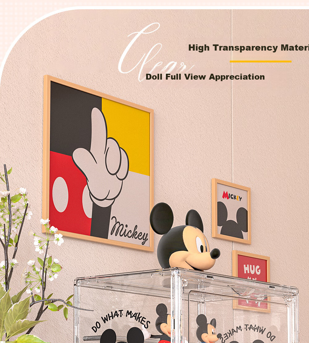 QDZX Storage Box, Dorm Desk Organizer for Phone Cases, Cosmetics, Socks, Bedside, Wardrobe Drawer, Mickey Mouse Storage Container 4