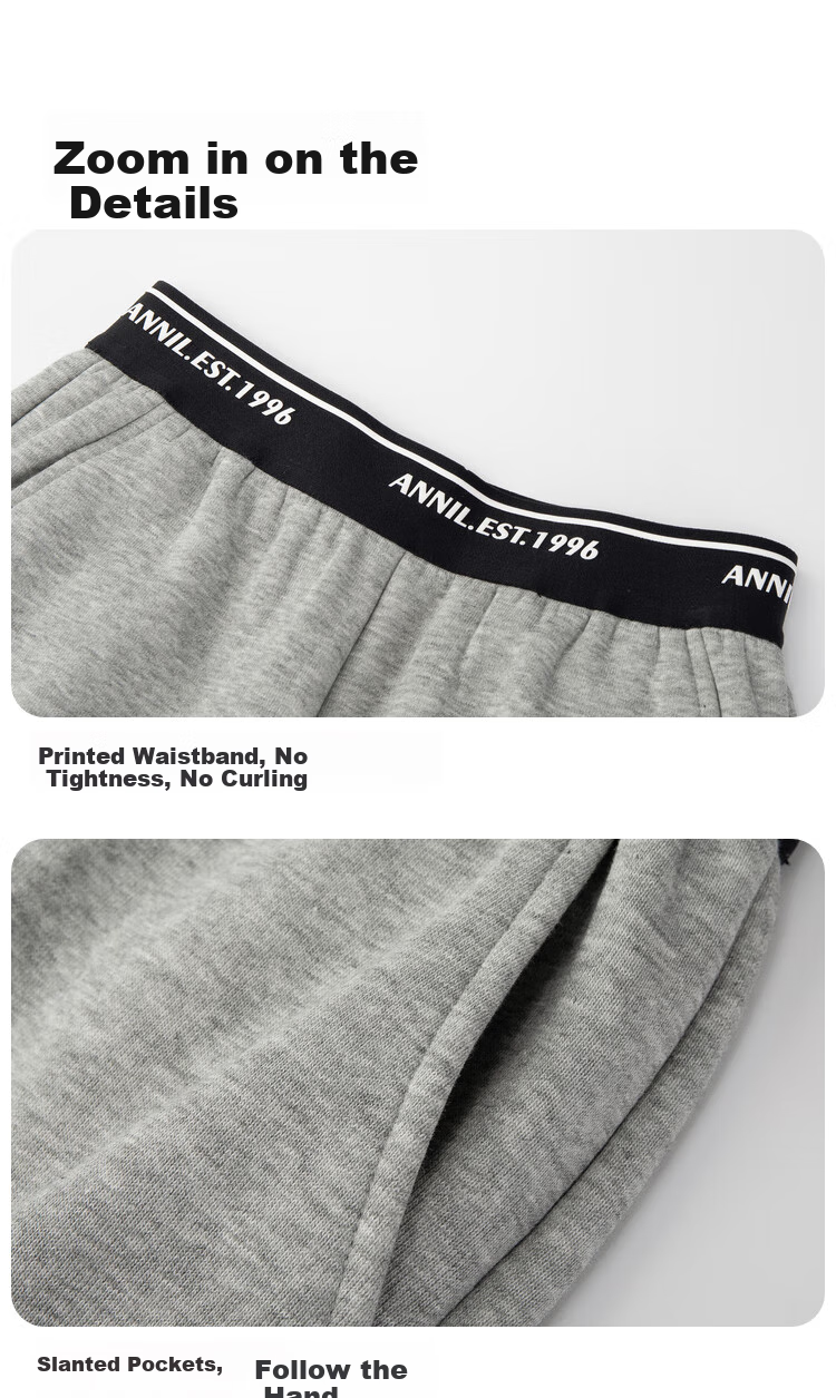 Annil Girls' Full Waist Knit Shorts, 2024 Autumn New Style, Light Dusk Gray H120CY, Size 140 11