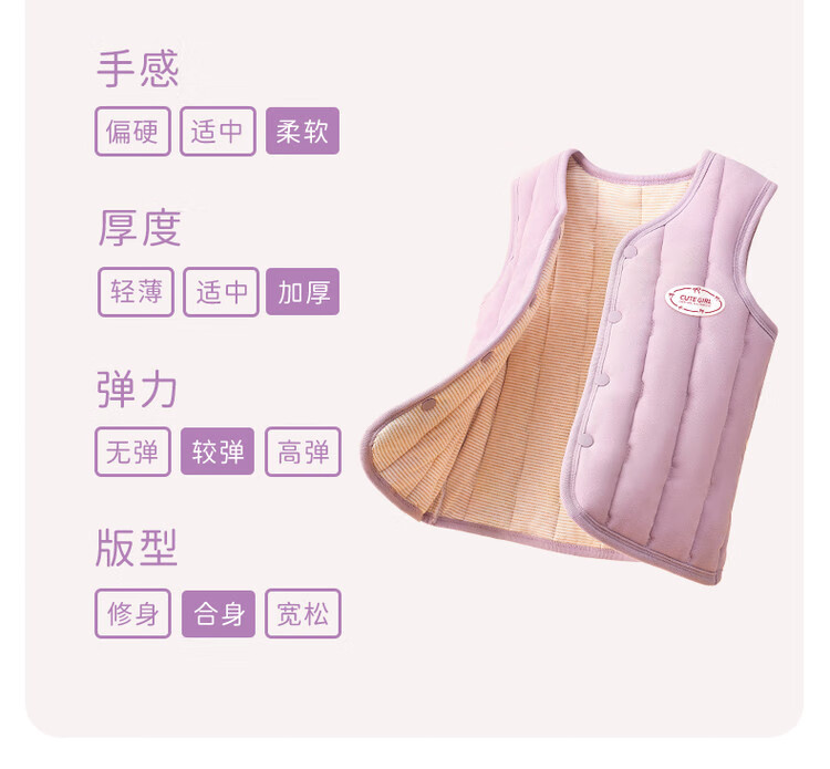 DEESHA 500G School Uniform Essential Kids Girls Thermal Vest Thickened Three-Layer Quilted Cotton Jacket 2