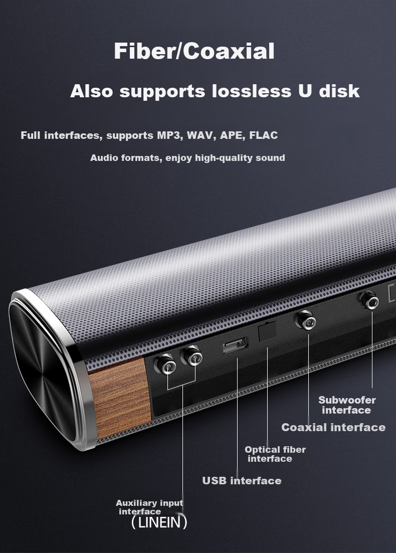 SANSUI DV-92A Soundbar Speaker, Home Theater System, Bluetooth Smart Speaker, Bar-Shaped Speaker, Wall-Mounted Speaker, Independent Subwoofer 16