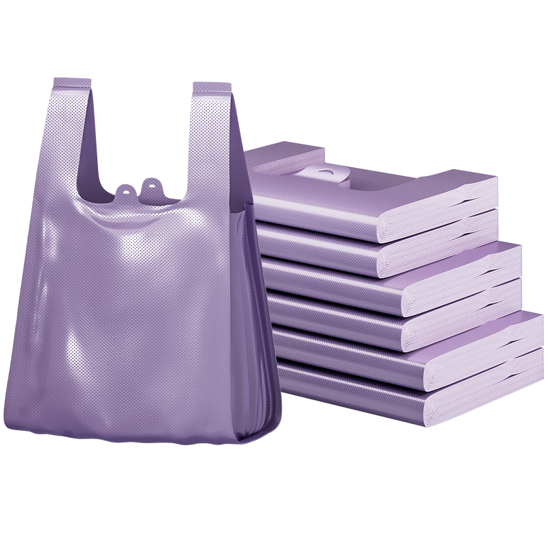 Liangdi Purple Vest Garbage Bags 55x65cm 150pcs Single-Sided 1.25 Mil Thickened Handle Large Kitchen Plastic Bags