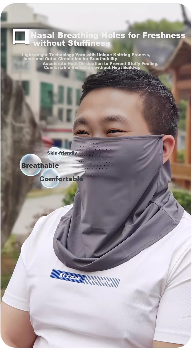 Ousen Large Size Sun Protection Face Mask for Big Faces, Loose-Fitting Full Face UV Protection Cycling Face Cover with Neck Guard for Summer 5