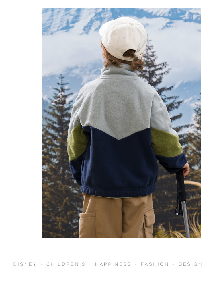 Disney Kids Autumn Winter Jacket Fashion Stand Collar Fleece Top Stylish Baby Clothes TD3DS009 Navy Blue 120 10
