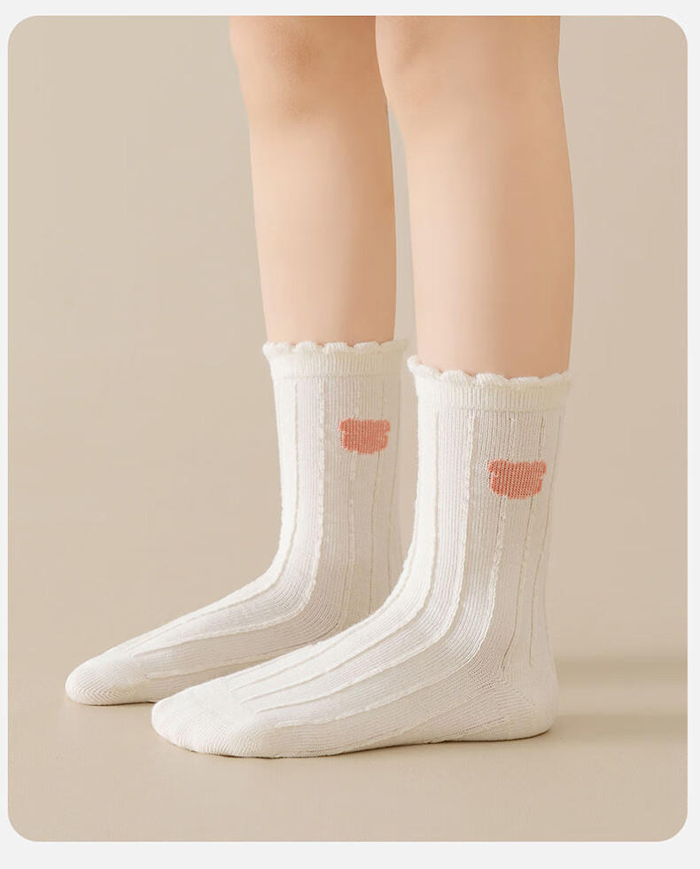 Mianqixiong Children's Socks Girls Autumn Cotton White Long Tube Cotton Socks Class A Spring and Autumn Thin Children's Socks-C65-1-3 14