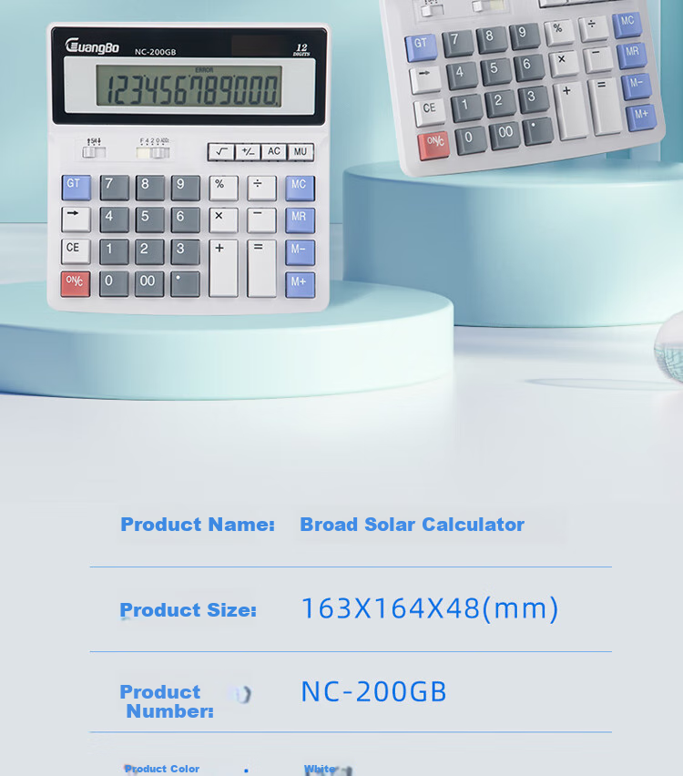 GuangBo Financial Calculator, Solar/battery Large Screen Computer Keyboard Calculator, Office Supplies, NC-200GB 11