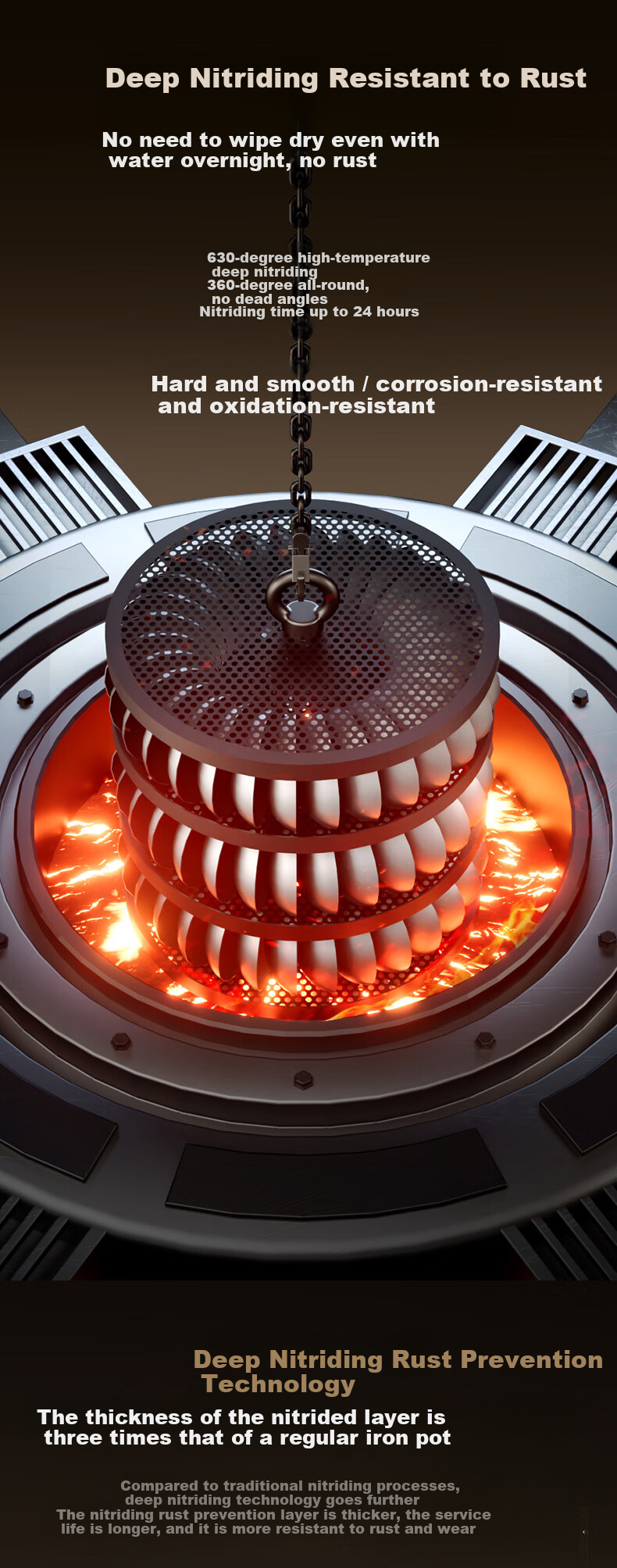 Zhongkang Large Belly Pot [Douyin Trend], Iron Wok Deep Nitrogen Non-Coated Preheated Small Iron Pot, Suitable for Gas And Open Flame, 28cm 4