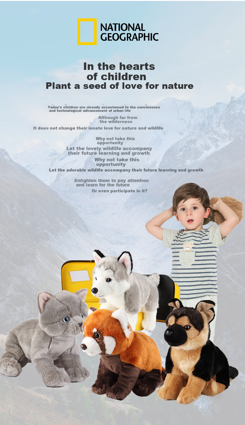 AI CAN China National Geographic Pet Plush Doll Pillow, Husky Second Generation, Birthday Gift for Boys And Girls 4