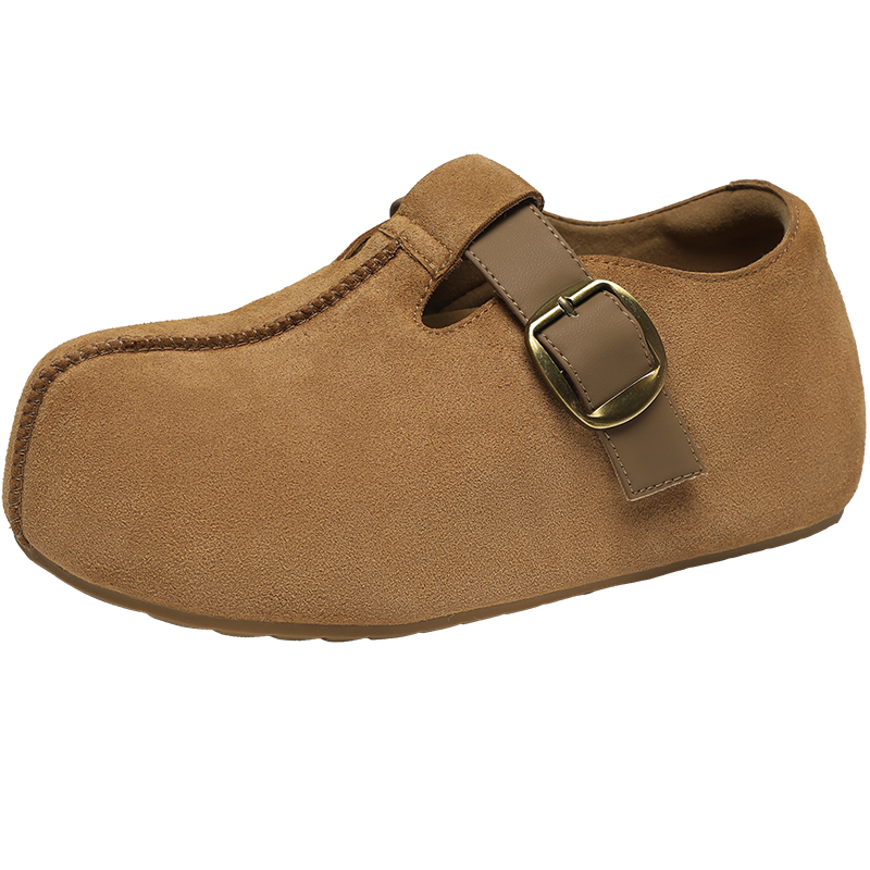ZHR Height-Increasing Birkenstock Sandals for Women, Kappa Versatile Women's Shoes, Spring And Autumn Lightweight Casual Flats, JT191 Camel Color Size 35