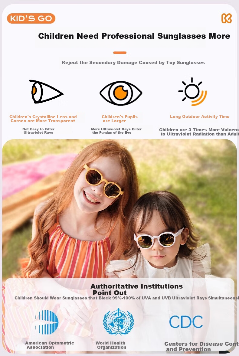 Kigo 2025 Children's Polarized Sunglasses, Baby Fashion UV Protection Glasses, Qiqi Brown, Ages 2-5 5