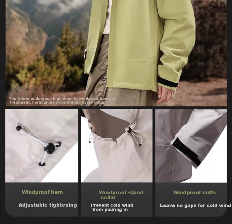 CAMEL Panda Outdoor Single-Layer Waterproof Jacket for Men And Women, Hard Shell Color Block Coat A34BA46169 Lime Green S 20