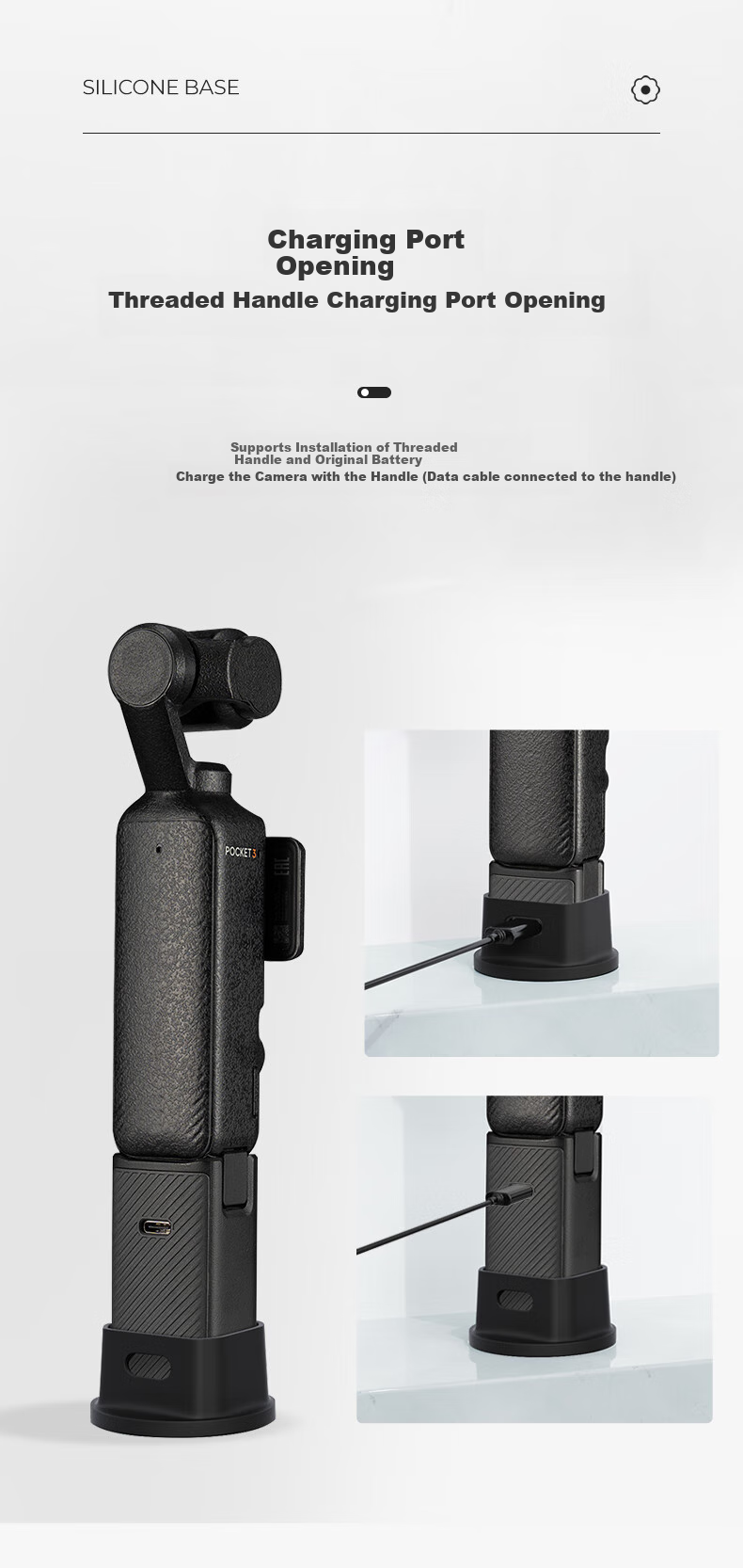 Zhuoer [Over 100K Sold Online] Protective Silicone Base Case for DJI Pocket 3 Camera, Camera Accessory 4