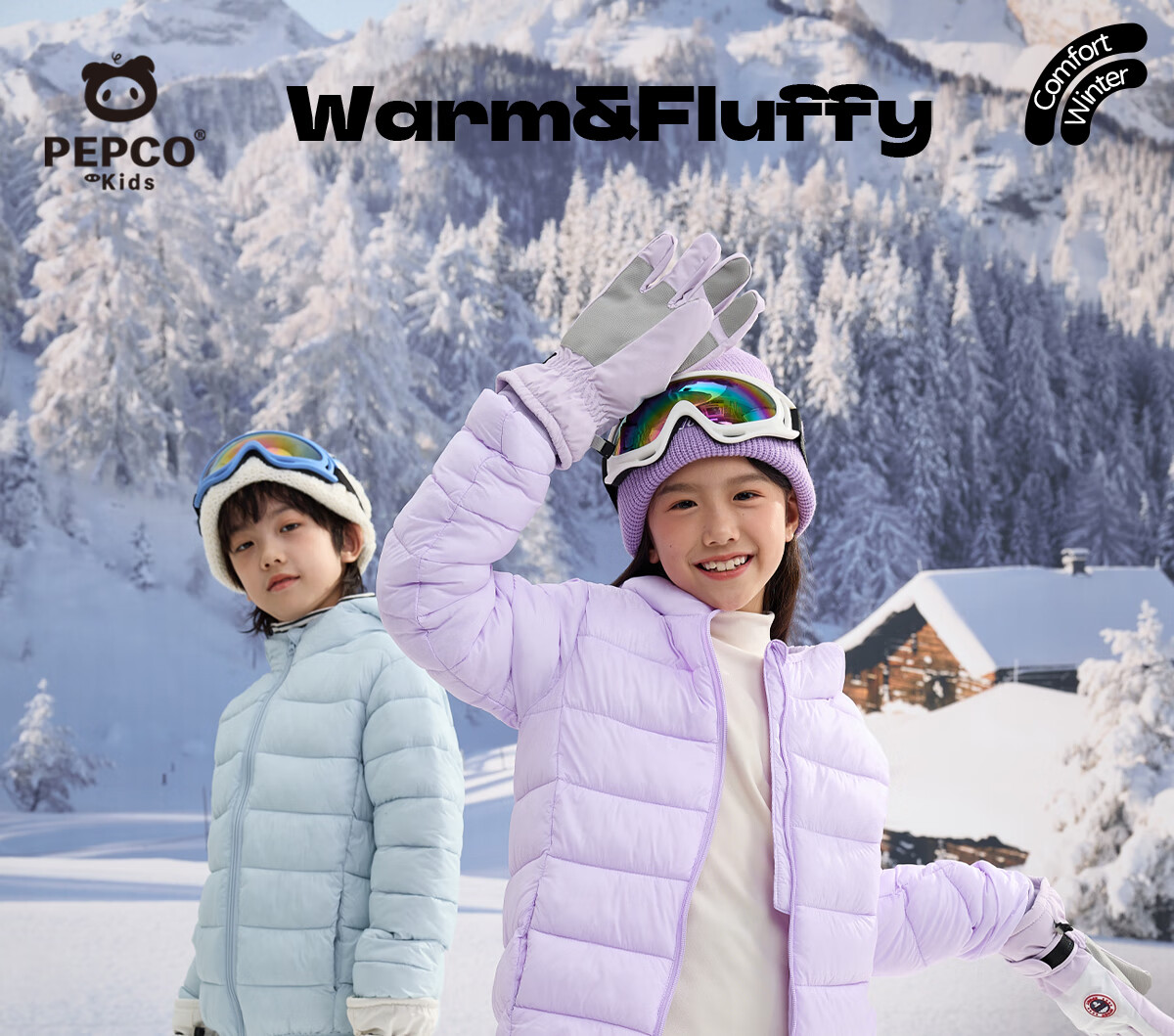 PEPCO Kids Cotton Padded Jacket Winter 2025 New Lightweight Hooded Coat for Boys and Girls Autumn and Winter Warm Cotton Coat for Older Children 4
