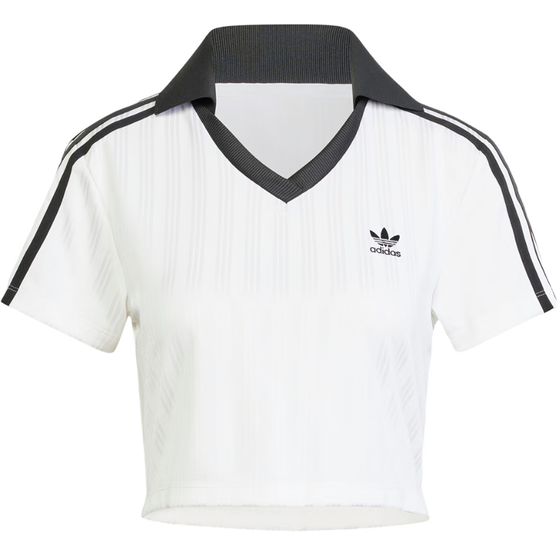 Adidas Trefoil Series, Women's V-NECK POLO Short Sleeve, JD2608, White, XL