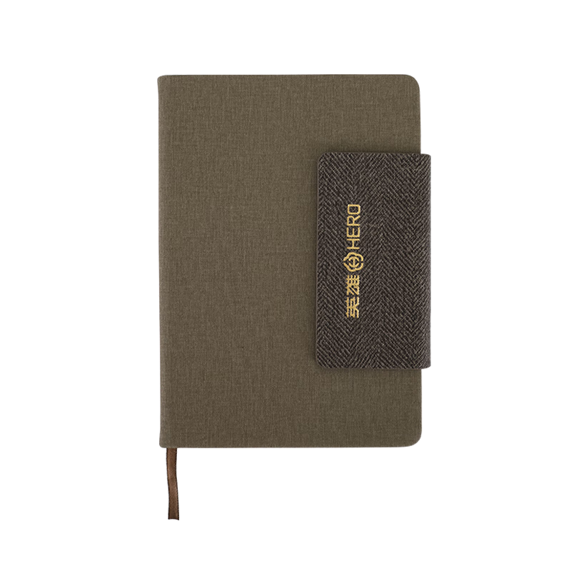 HERO A5 Business Notebook Magnetic Buckle Pen Holder Thickened Hard Cover Leather High-End Gift Meeting Office Stationery Lined Tearable Diary Journal