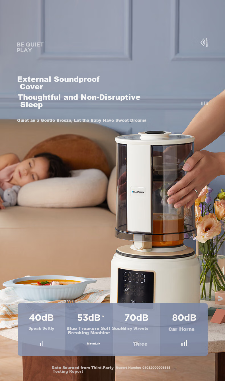 BLAUPUNKT 2026 New Titanium Blender Soy Milk Maker Home Juicer Fully Automatic No-Cook Quiet Low-Noise Self-Cleaning Programmable Titanium Base Multifunctional Food Processor 02T 5