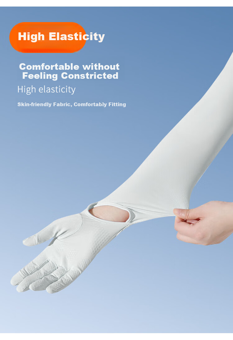 Suncojia Ice Sleeves Summer Outdoor Sun Protection Non-Browning Arm Sleeves UV-Resistant Gloves Silk Arm Sleeves Integrated Cycling Ice Sleeves for Wome 4