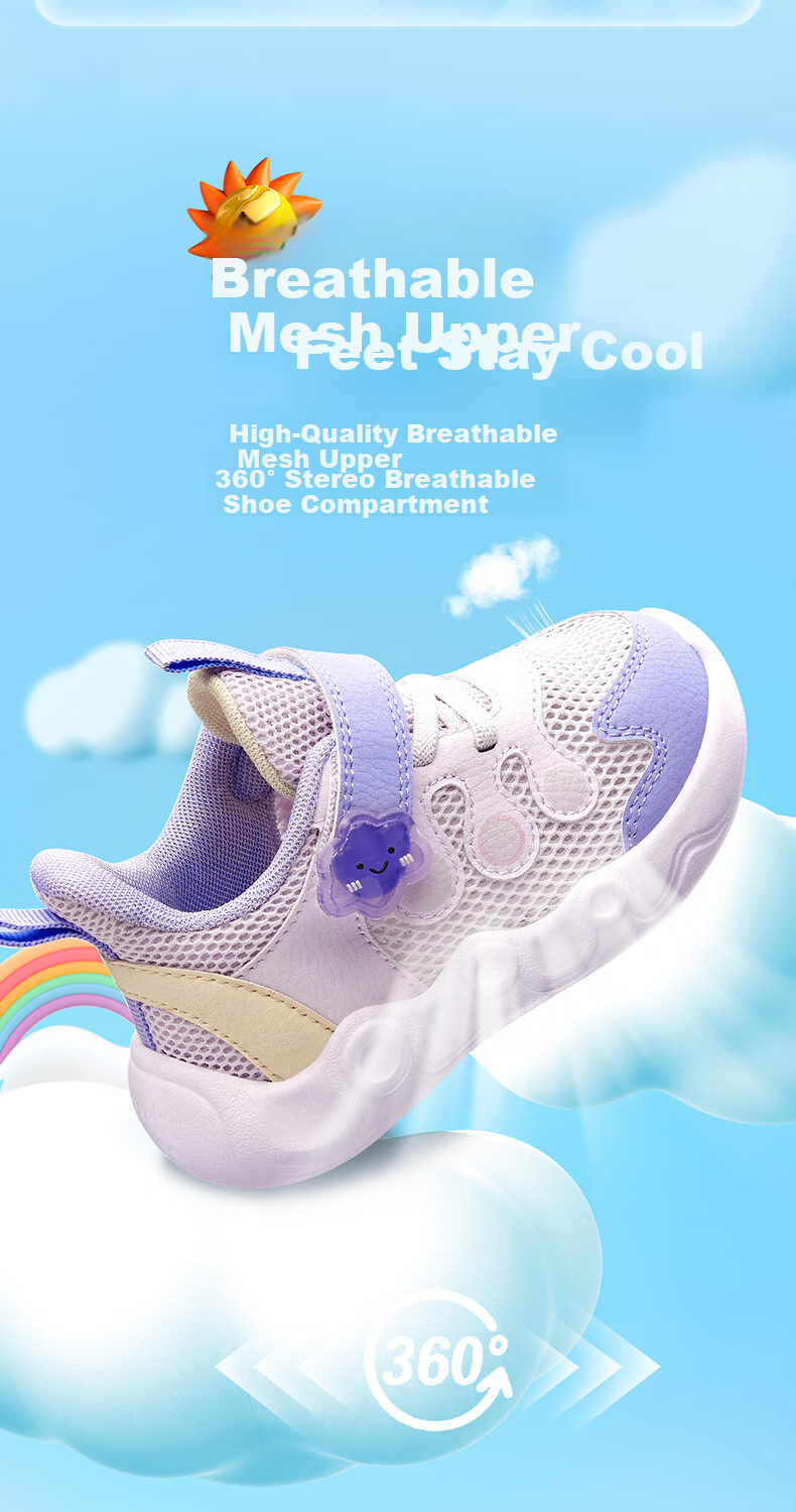 361° Children's Shoes, Toddler Walking Shoes, Summer 2026, Boys And Girls, Baby Soft-Soled Shoes, Breathable Infant Shoes, Blue, Size 27 4