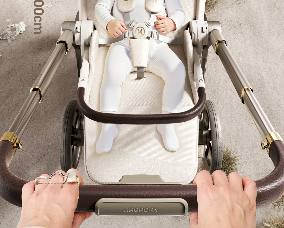 Hakada Newborn Baby Stroller Reversible High Landscape Lightweight Infant Stroller Convertible Seat and Recline Yun Jin Gray 15