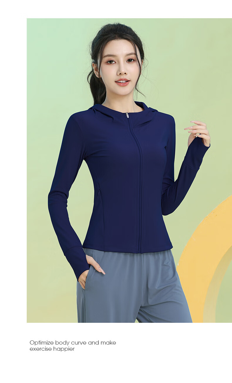 Baisirun Four-Season Outdoor Running Sports Fitness Women's Quick-Dry Slim Yoga Long Sleeve Black Hooded Jacket Cardigan 4