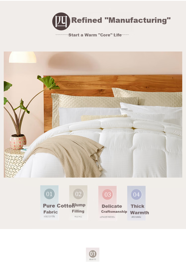FUANNA Shurun Seven-Hole Antibacterial Fiber Comforter, Winter Quilt, 5 Jin (2.5 Kg), 152*210cm, White 3