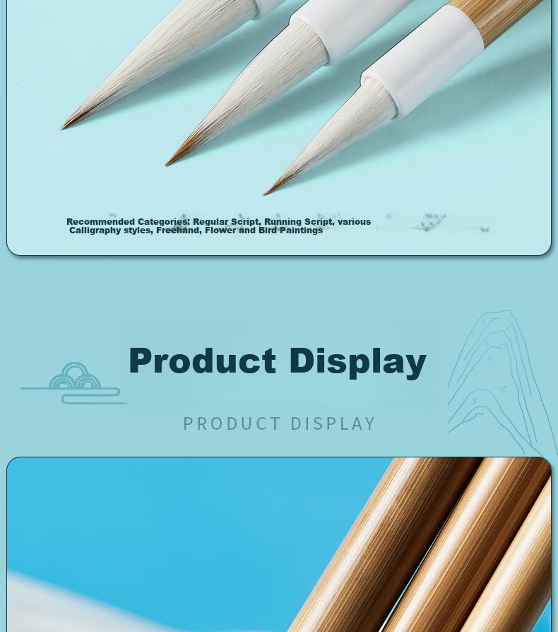 Yushuihu Calligraphy Brush Set for Beginners, Chinese Painting Mixed Hair Brush, Medium And Large Regular Script, Wolf Hair Medium And Large Regular Script Brush Set for Students, Large Regular Script Brush with Small Regular Script Lake Brush 12