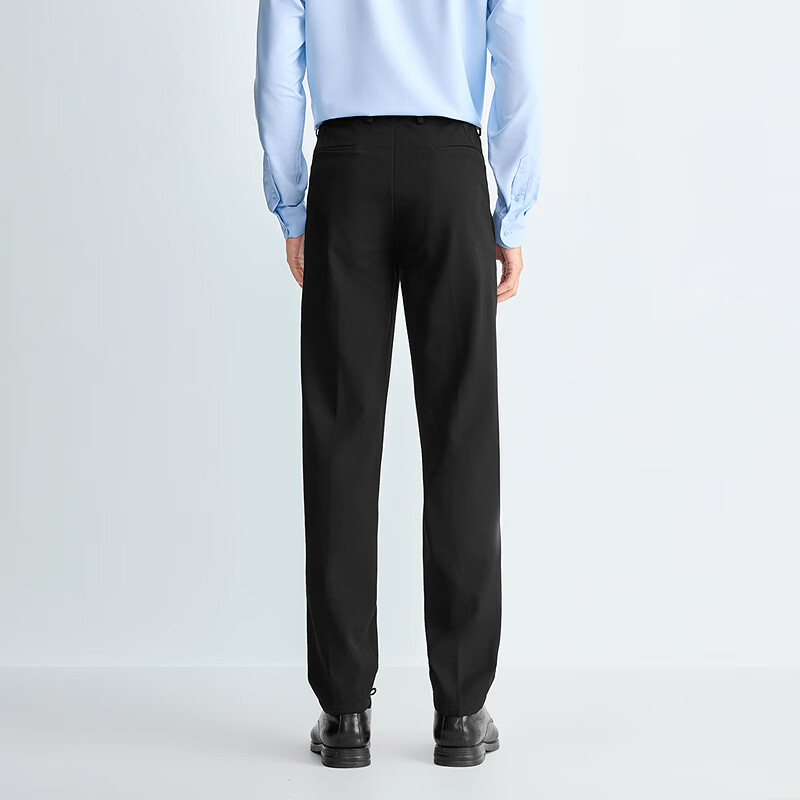 HLAHLA Men's Dress Pants 25 Light Business Fashion Solid Color Wrinkle-Free Embroidered Winter Trousers