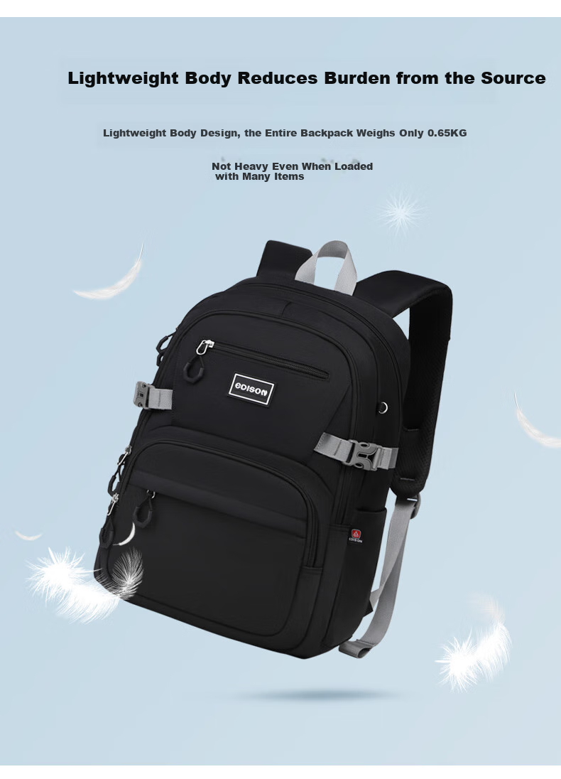 Edison Inventor Middle School Backpack for Boys, High School And College Students' Backpack with Spine Protection, Weight Reduction, Water-Resistant Double Shoulder Bag 2557-2 Red 6